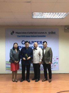 Detoya receives the “the “Continuing Excellence Award” from the representatives of Philippine Institute of Certified Public Accountants (PICPA).