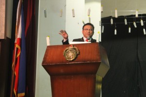 Hon. Noe G. Quiñanola while delivering his talk on 
