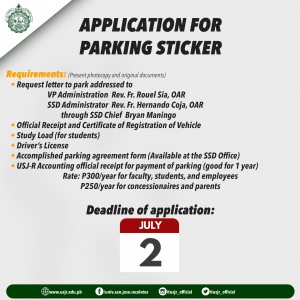 USJR Parking requirements