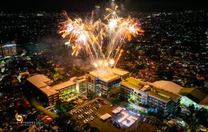 drone aerial usjr at 75 fireworks 75 persons urn diamond jubilee alumni homecoming
