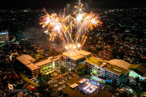 drone aerial usjr at 75 fireworks 75 persons urn diamond jubilee alumni homecoming